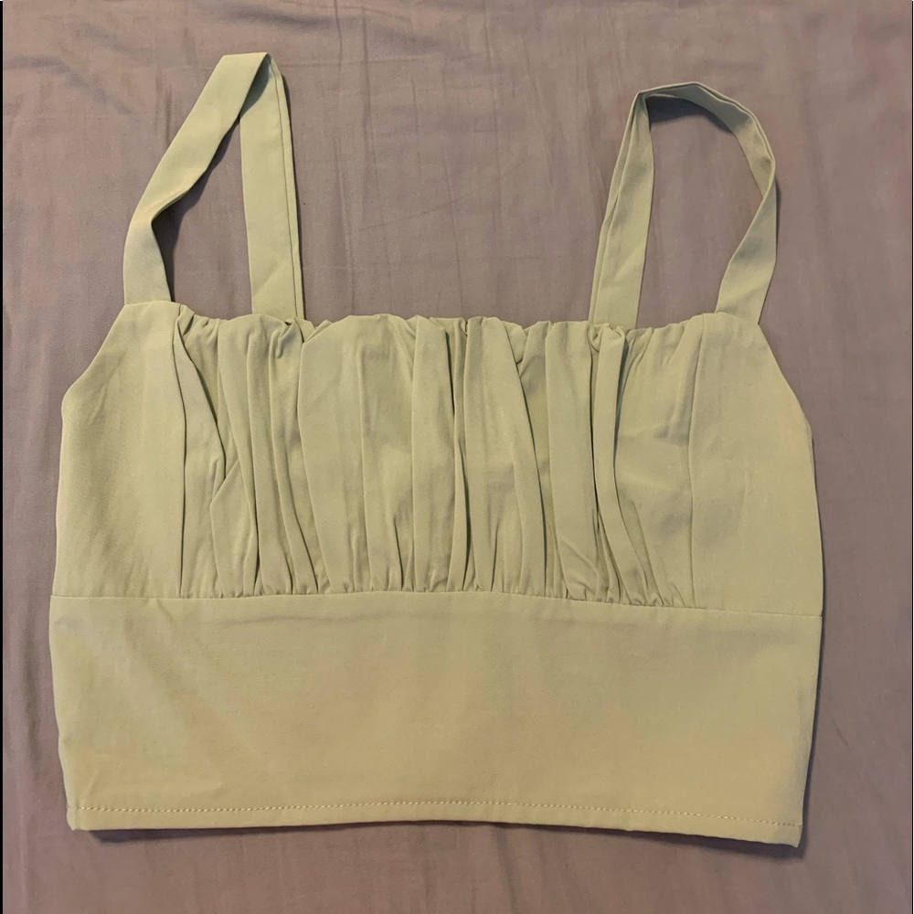 Sage Green ruffled top from Shein